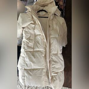 Cream colored long coat